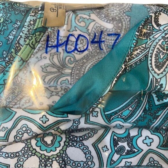 Peck & Peck Women's Sleeveless Top Emerald Green Paisley Medallion Print Medium - Picture 9 of 9